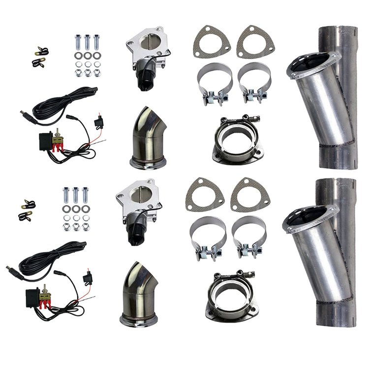 303525D Electronic Aluminized Mild Steel Exhaust Cutout System for 2 1/2 in. Dual Exhaust (Slip-Fit)