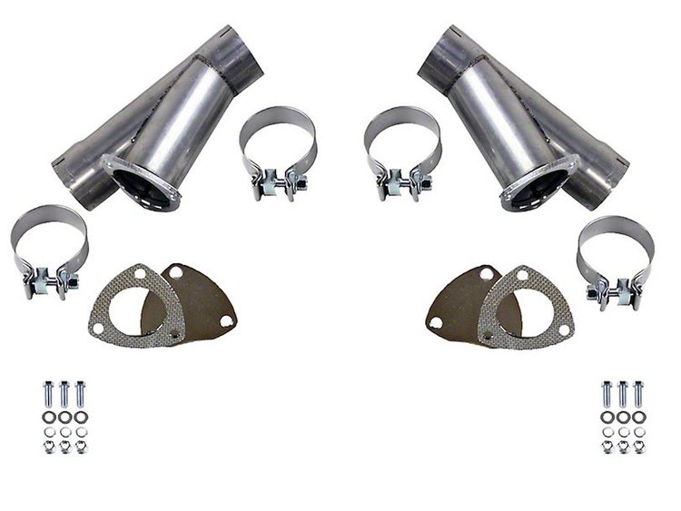 305530D Manual Exhaust Cutout Kit, 3.0 in. (76 mm), Stainless Steel, w/Slip Fit And Band Clamp, Set Of 2