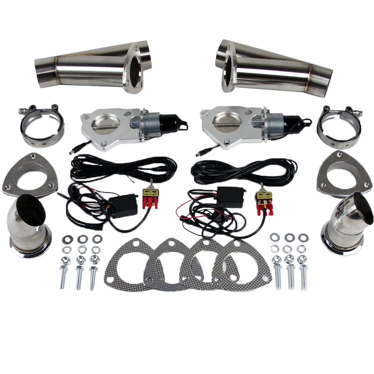 307530K Electronic Stainless Steel Exhaust Cutout System for 3 in. Dual Exhaust (Weld-In)