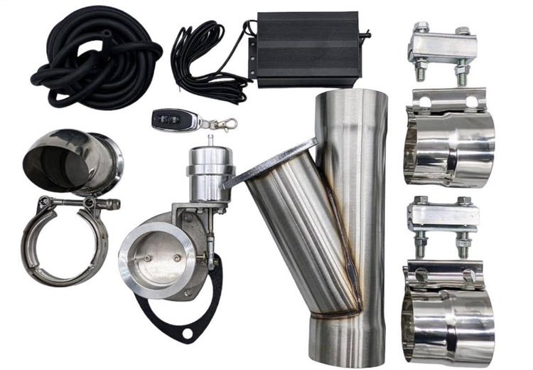 309530 Electronic Exhaust Cutout Kit, 3.0 in., Vacuum Controlled, Stainless Steel, Slip Fit w/ Band Clamp