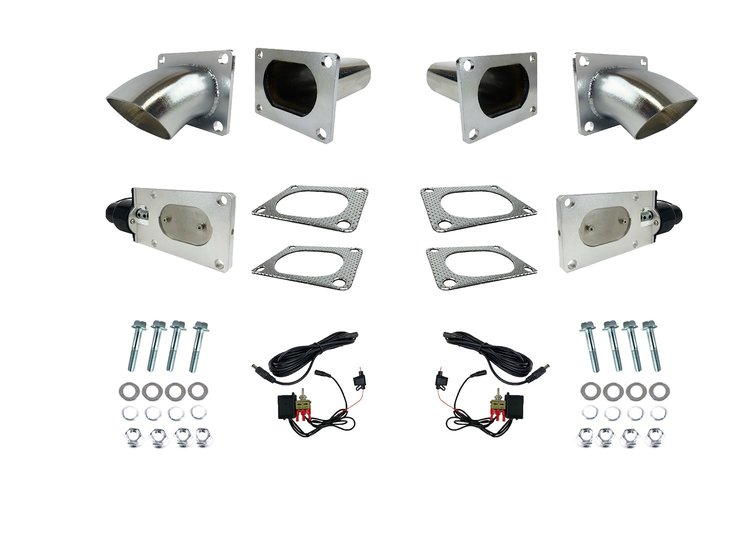 313530D Electronic Stainless Steel Oval Exhaust Cutout System for 3 in. Dual Exhaust (Weld-In)