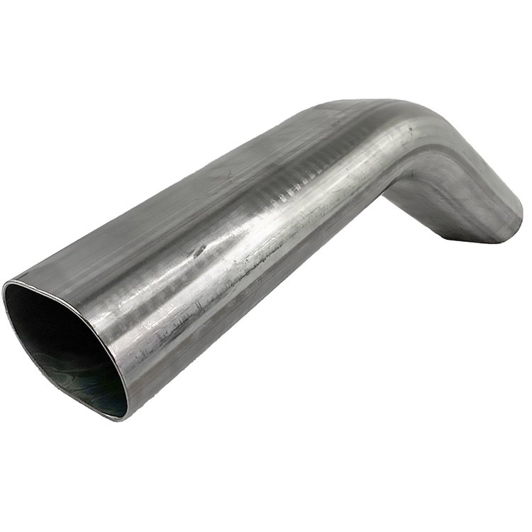 313538 Exhaust Tubing, 3.0 in. Oval Tubing, Vertical Radius, 45 Degree Bend, 4.50 in. Bend Radius, 2.2 in. x 3.45 in. O.D.