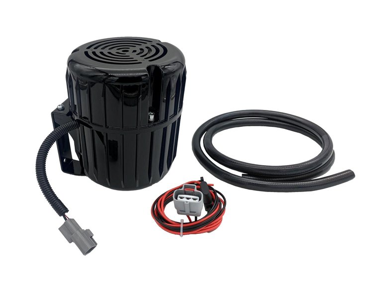 410101B Vacuum Brake Booster Lift Pump, 12 Volt, Rotary Vein, Complete w/Black Enclosure