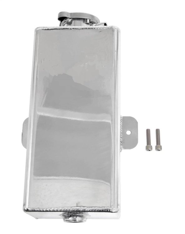 500303 Radiator Expansion Tank, 100 oz, Rectangular, Polished, Alumium, 3/8 in. NPT Inlet, 1/2 in. NPT Outlet
