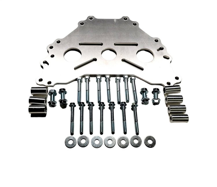 540107 Engine Stand Adapter Plate, Billet Aluminum, Fits Ford SBF/BBF/Mod Motor Blocks/BOSS/Cleveland/Windsor/385/Modified