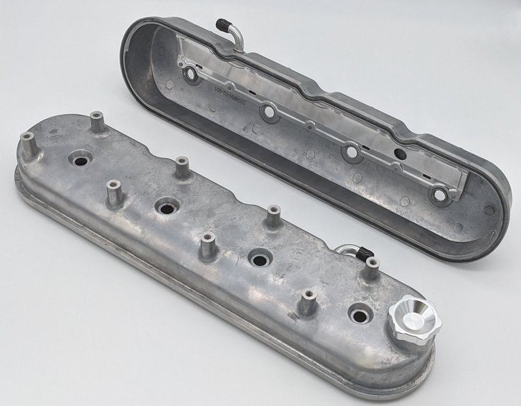 640360 Tall Cast Aluminum Centerbolt Valve Covers GM LS-Series V8 Engines