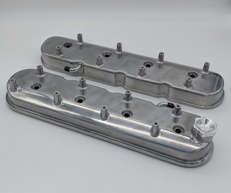 640361 Tall Cast Aluminum Centerbolt Valve Covers GM LS-Series V8 Engines