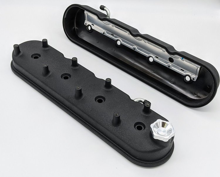 640362 Tall Cast Aluminum Centerbolt Valve Covers GM LS-Series V8 Engines