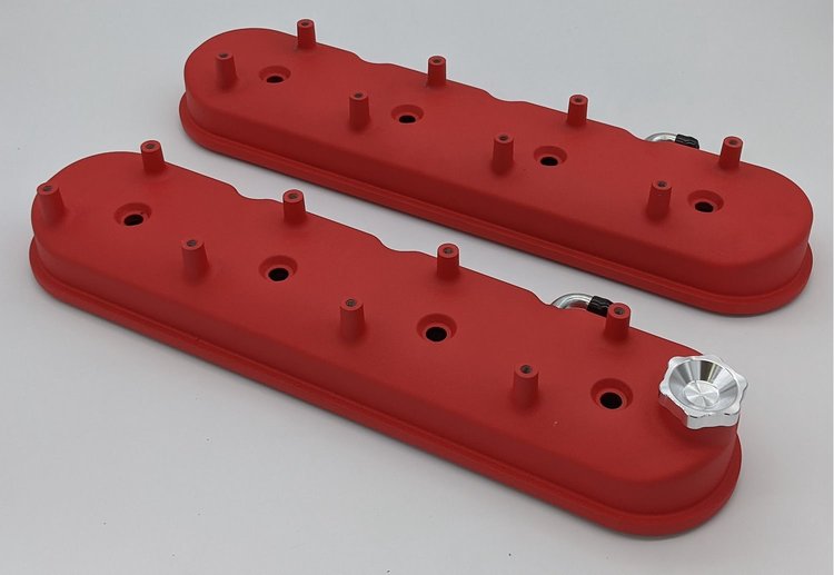 640363 Tall Cast Aluminum Centerbolt Valve Covers GM LS-Series V8 Engines