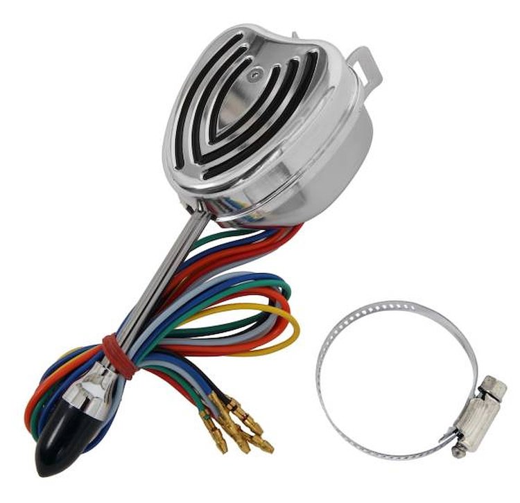 698112PS Turn Signal Switch, w/Billet Cover [Hip Hugger], Polished, Black Detailed Lines, System