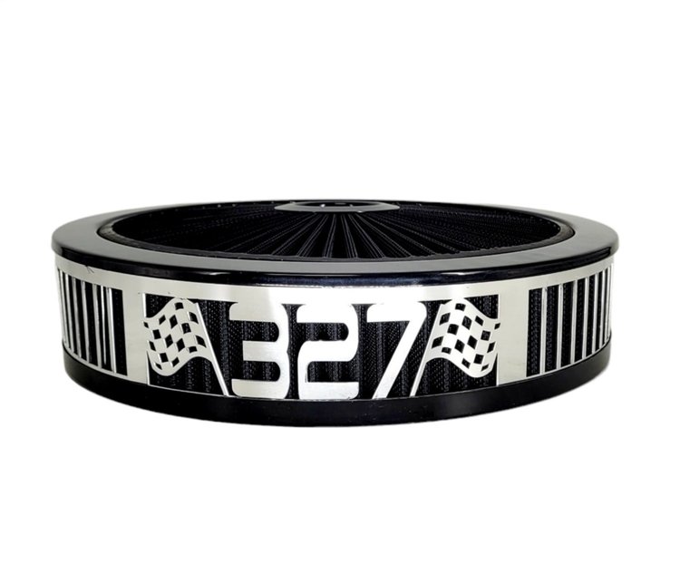 750020 Air Filter Assembly, Blingz Beauty Bandz, 327 Grill Insert, 14 in. x 3 in. Black Filter Element, Black Chrome Lip