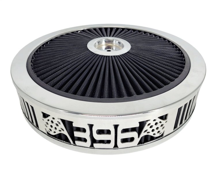 750035 Air Filter Assembly, Blingz Beauty Bandz, 396 Grill Insert, 14 in. x 3 in. Black Filter Element, Bright Chrome Lip