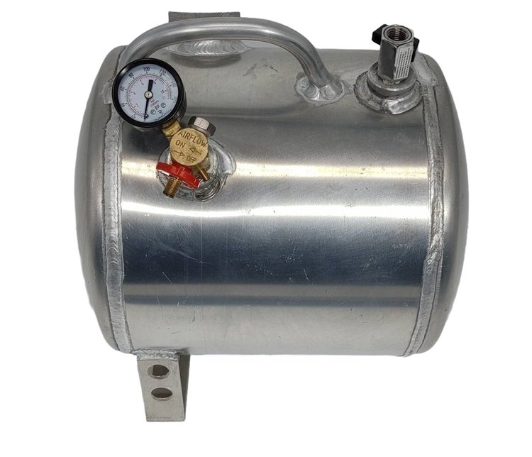 900104 Engine Pre-Luber, Oiler Tank, Aluminum, 2.5 Gallons, Nylon Braided Hose, Swivel Fittings, Chrome Gauge, Kit