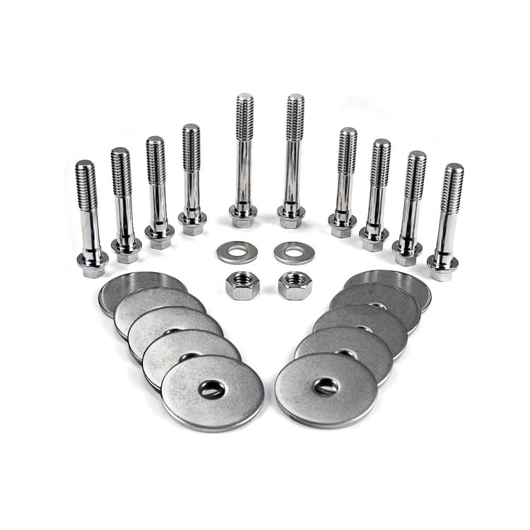 High-strength stainless steel bolts; Includes stainless steel washers and nuts; The perfect finishin