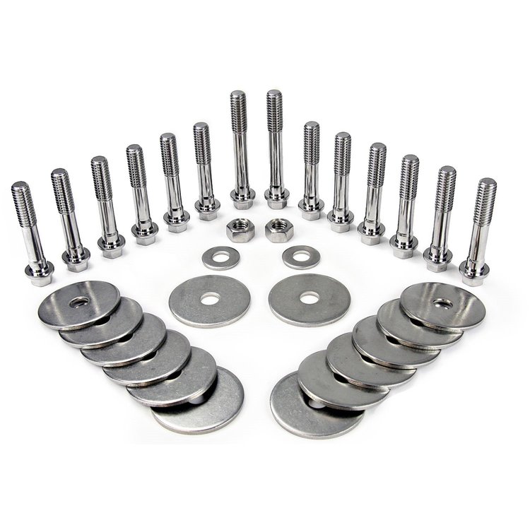 High-strength stainless steel bolts; Includes stainless steel washers and nuts; The perfect finishin