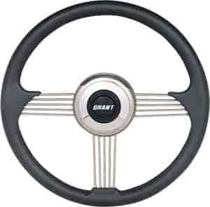 Banjo Style Steering Wheel Black Leather Grip