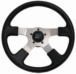 GT Rally Steering Wheel Black Leather Grained Finish Grip