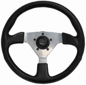 GT Rally Steering Wheel Black Leather Grained Finish Grip