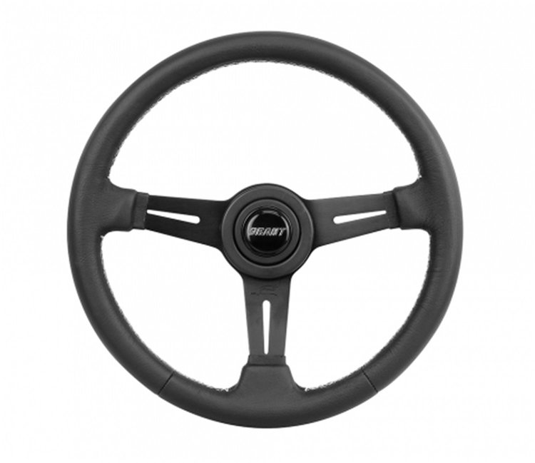 Collector"s Edition Steering Wheel 3-Spoke - Anodized Black Aluminum Black Leather Grip