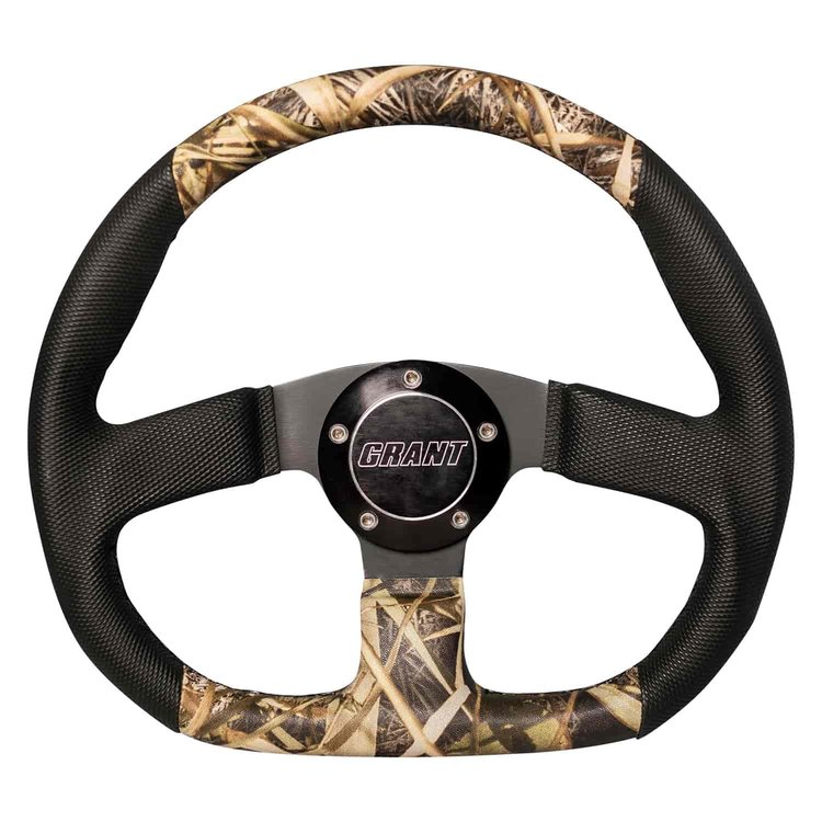D-Series Steering Wheel Satin Black Anodized with Camo & Black Vinyl Grip