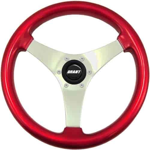 Formula S Steering Wheel Red W/Std Hub Polished Spokes