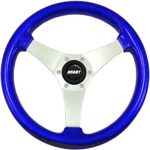 Formula S Steering Wheel Blue W/Std Hub Polished Spokes