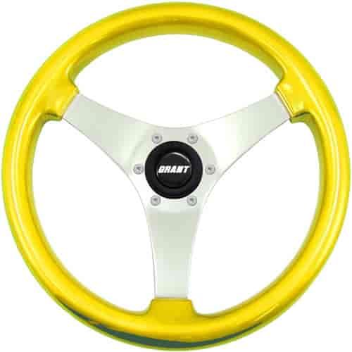 Formula S Steering Wheel Yellow W/Std Hub Polished Spokes
