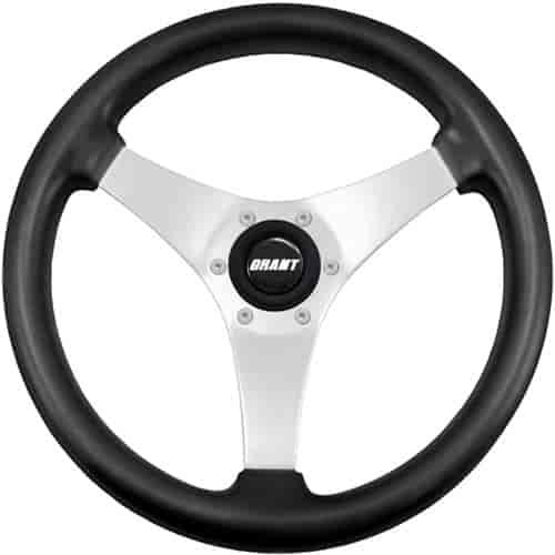 Formula S Steering Wheel Black W/Std Hub Polished Spokes