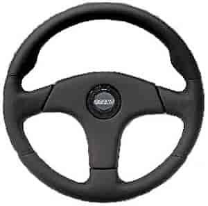 Matte Black Leather Look Vinyl Grip and Center Pad 13 1/2" Dia.