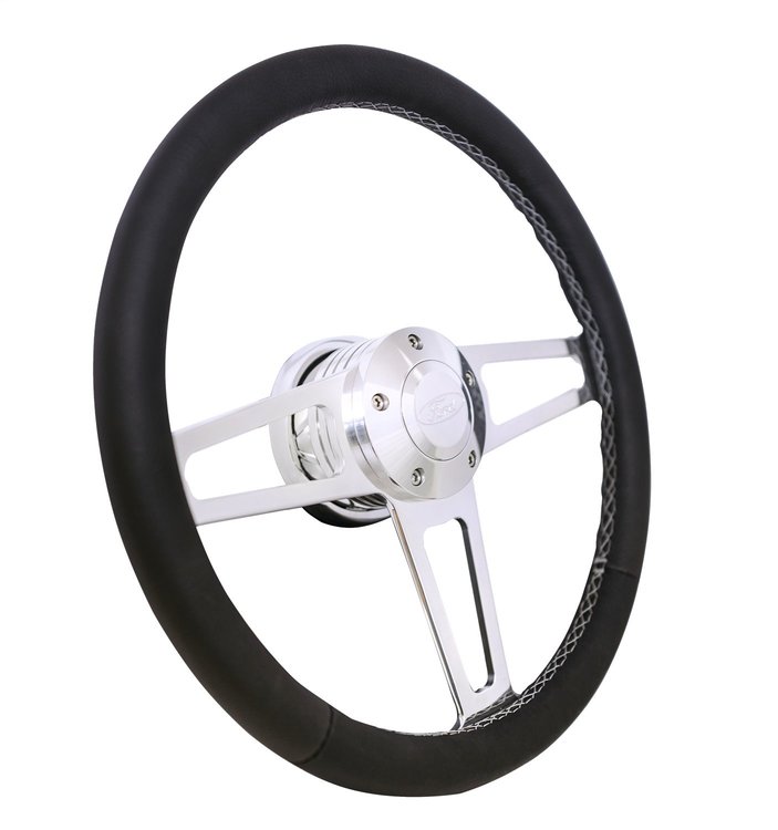 1912-1 Billet T-Series Steering Wheel Kit for 1969-1991 Select Ford Cars Trucks & SUVs [Polished]