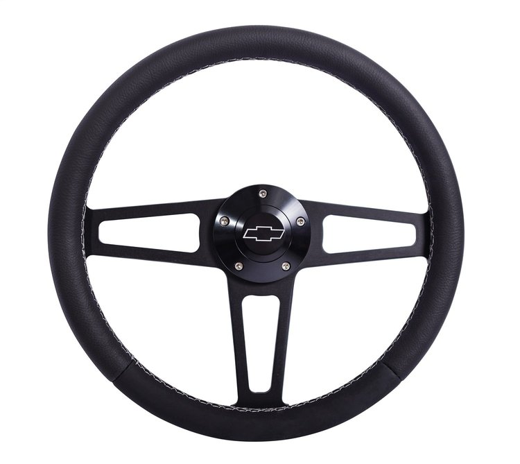 1916 Billet T-Series Steering Wheel Kit for 1968-1994 Select Chevrolet Cars Trucks & SUVs [Black]