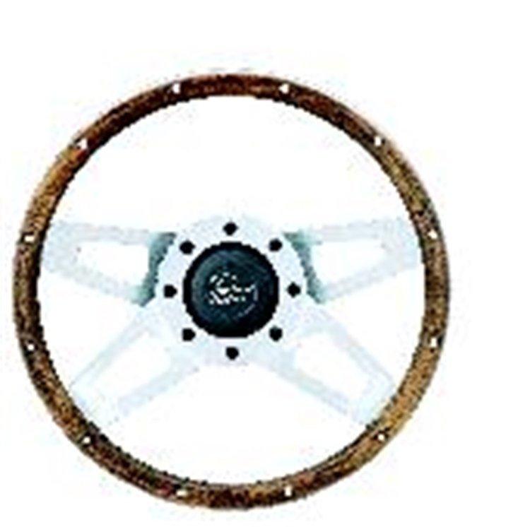 Wood Challenger Steering Wheels Silver Satin 4-Spoke Design