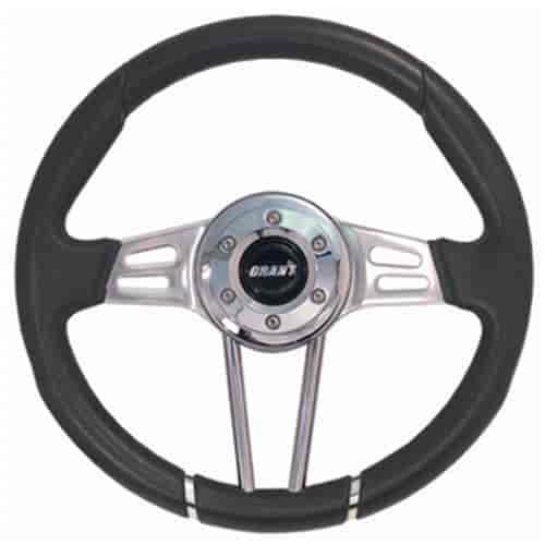 Club Sport Steering Wheel Matte Black Leather Look Vinyl Grip
