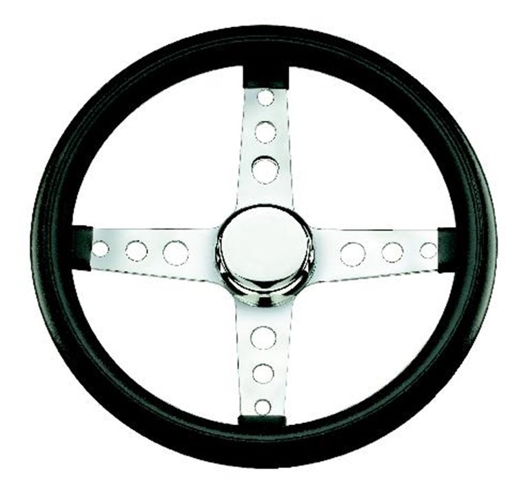 Classic 4-Spoke Steering Wheel Black Foam Grip