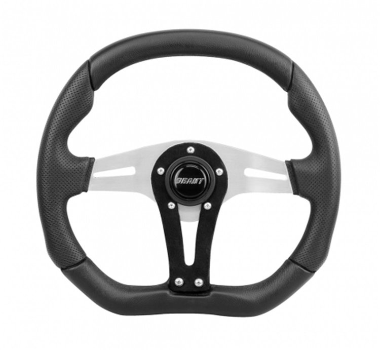 D-Series Steering Wheel Clear Anodized with Black Grip