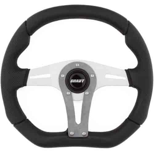 D-Series Steering Wheel Clear Anodized with Black Grip