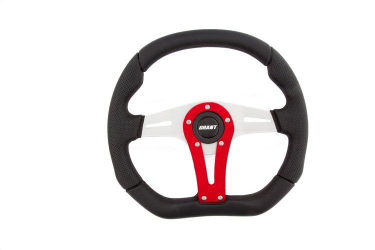 D-Series Steering Wheel Clear Anodized with Black Grip