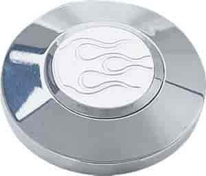 Horn Button Polished Billet Banjo Style Flames Logo