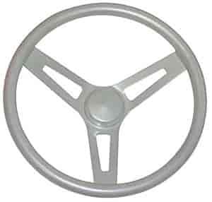 Steel Performance Steering Wheel Silver Powder Coat Finish