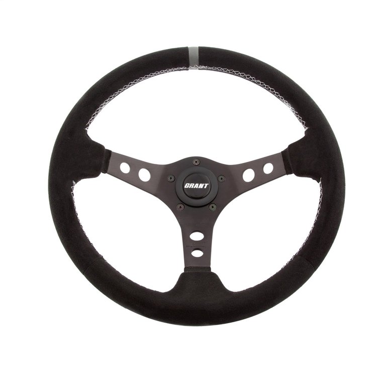 Performance & Race Series Steering Wheel Black Anodized with Grey Top Marker/Racing Strip
