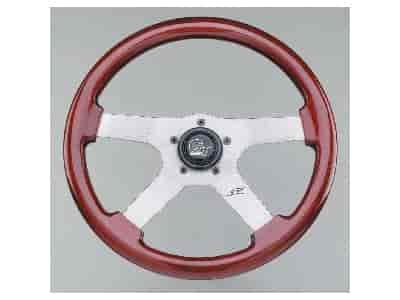 Mahogany GT Steering Wheel 14" Diameter 3" Dish Mahogany Finger Grip