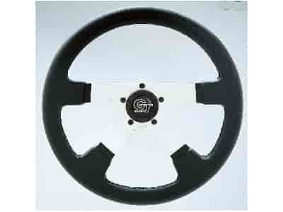 GT Rally Steering Wheel Black Leather Grained Finish Grip
