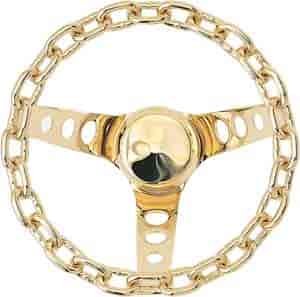Classic Chain Wheel Gold Finish 3-Spoke 10" Dia. 5-1/2" Dish