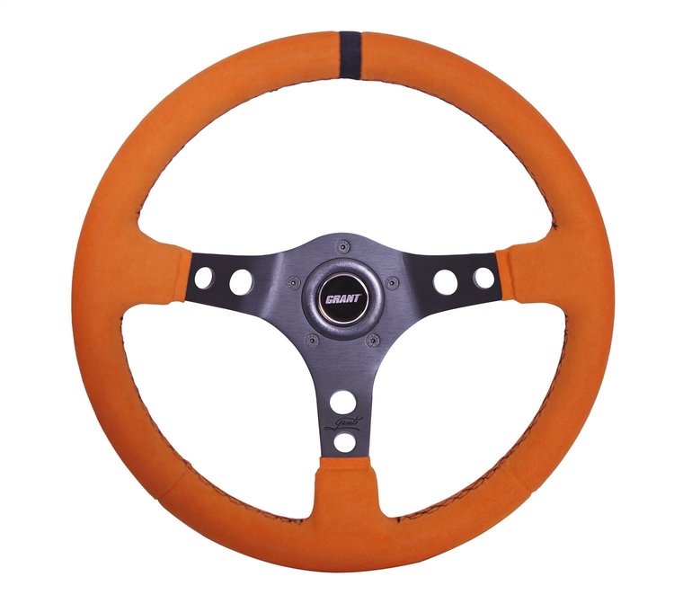 8519 Steering Wheel, Race Orange Ultrasuede Wheel