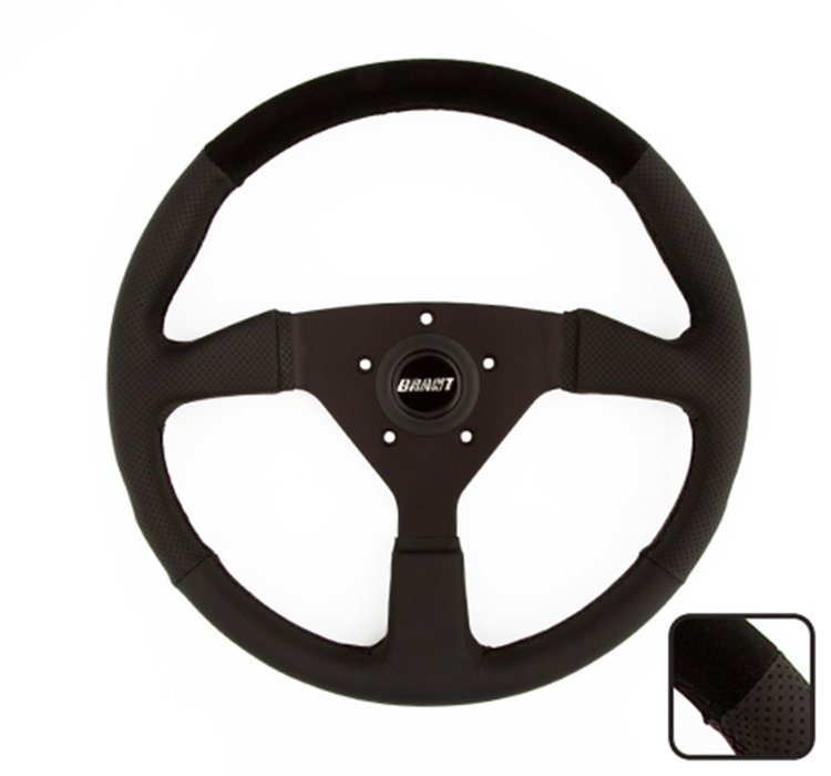 8551 GT Rally Steering Wheel Black 3- Spoke Design