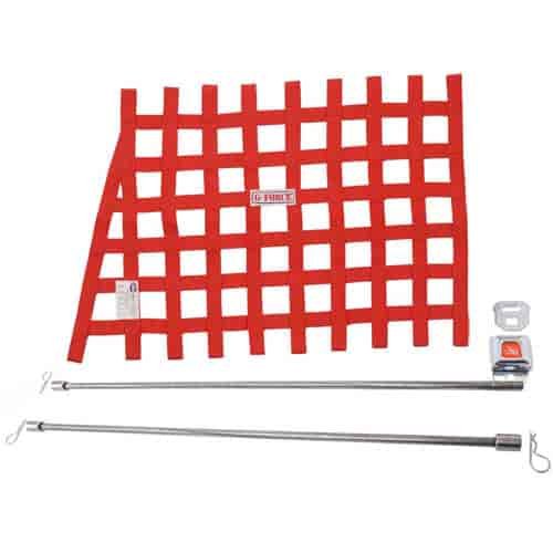 Red Angle Ribbon Window Net Kit Includes: Ribbon Window Net