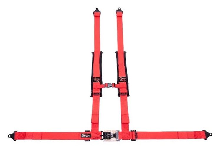9120RD Latch & Link 4-Point UTV Harness 3 in. [Red]