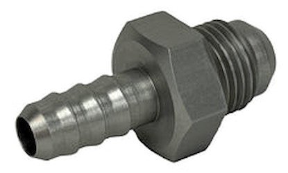 PF-4003-C Adapter Fitting, -6 AN Male to 5/16 in. Hose Barb, Straight, Aluminum [Clear Anodized]