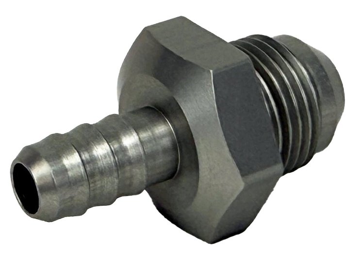 PF-4008-C Adapter Fitting, -8 AN Male to 3/8 in. Hose Barb, Straight, Aluminum [Clear Anodized]