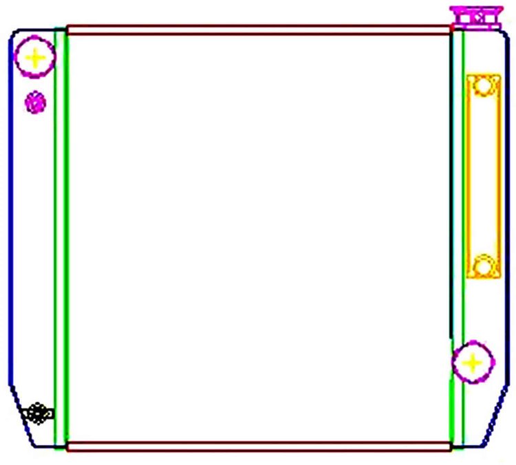 ClassicCool Universal Fit Radiator Single Pass Crossflow Design 22" x 19" for HEMI Swap with Transmission Cooler